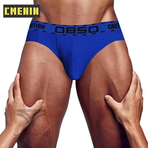شورت مردانه اسلیپ بغل باریک Breathable Men’s briefs اورجینال وارداتی برند 0850(BS) فانتزی پارچه کبریتی — تصویر ۳