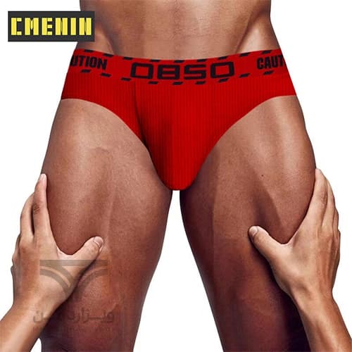 شورت مردانه اسلیپ بغل باریک Breathable Men’s briefs اورجینال وارداتی برند 0850(BS) فانتزی پارچه کبریتی — تصویر ۲