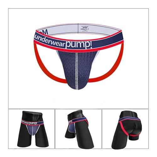 شورت مردانه جاک استرپ پارچه مشبک Breathable Jockstrap اورجینال برند پامپ Pump فانتزی پشت باز 2 بند — تصویر ۵