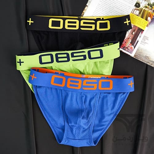 شورت مردانه اسلیپ بغل باز Breathable Men’s bikini briefs اورجینال وارداتی برند 0850(BS) فانتزی پارچه کبریتی — تصویر ۸