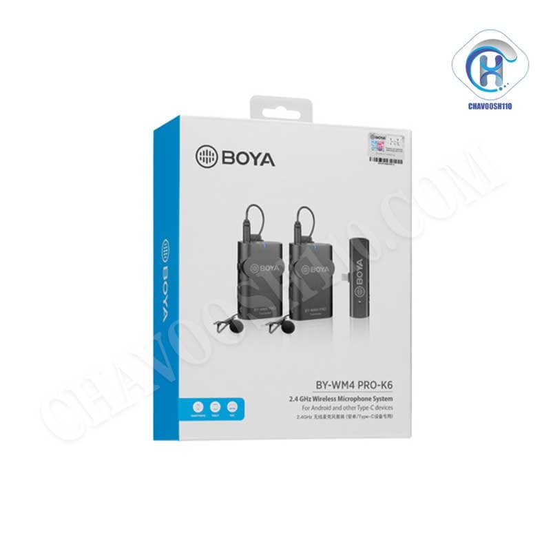 میکروفن بی سیم یقه ای بویا BOYA BY-WM4 Pro k6 — تصویر ۵