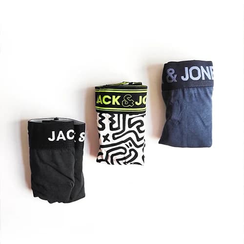 پک 3 تایی شورت مردانه باکسر بریف جک اند جونز JACK & JONES اورجینال وارداتی – طرح یک — تصویر ۴
