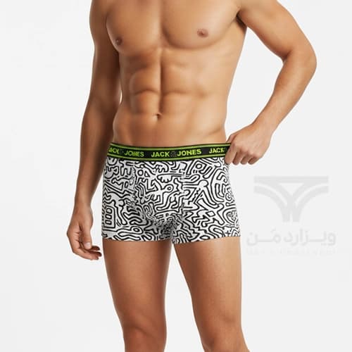 پک 3 تایی شورت مردانه باکسر بریف جک اند جونز JACK & JONES اورجینال وارداتی – طرح یک — تصویر ۳