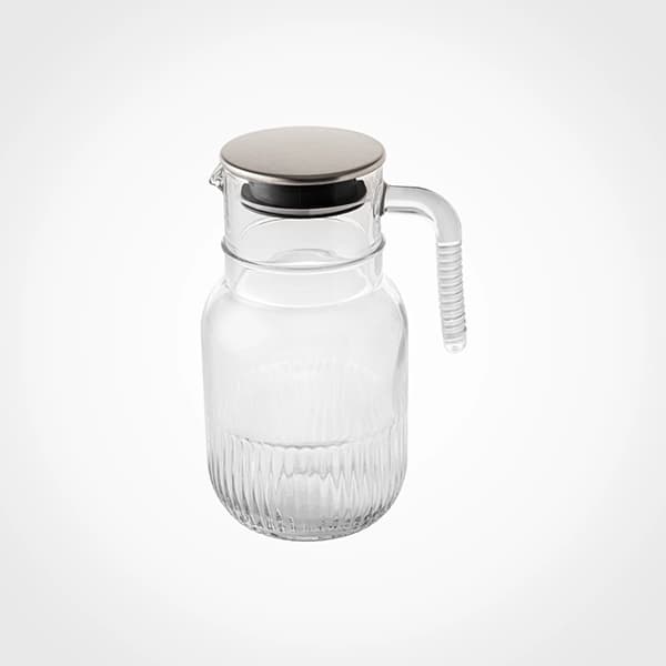 پارچ شیشه ای شیاردار 1.5 لیتر درب استیل کد 2375 — تصویر ۳