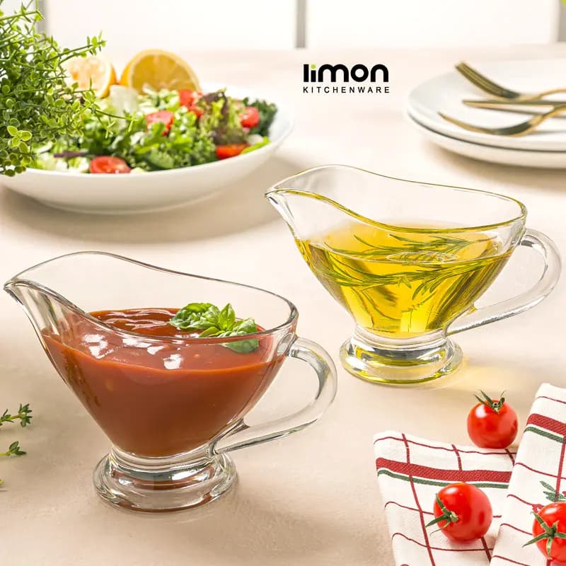 سس خوری شیشه ای دسته دار 2 عددی لیمون کد 2356