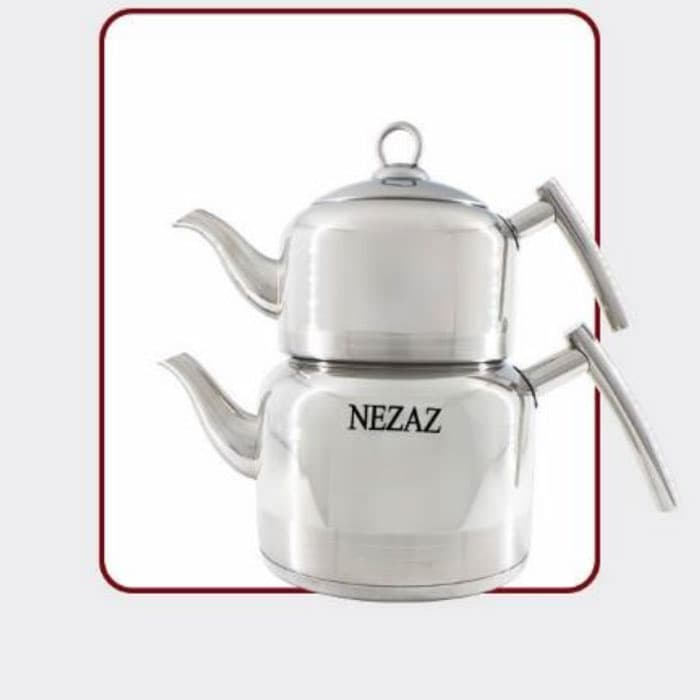 کتری و قوری 2/5 لیتر نزاز NEZAZ قوری استیل تمام استیل کد 2411