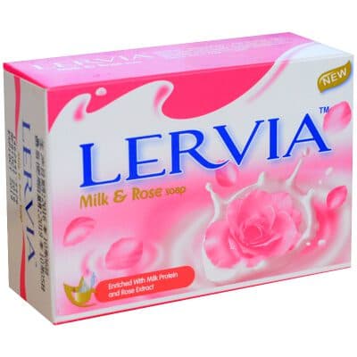 صابون لرویا 90 گرم – با رایحه شیر و گل رز – Lervia milk & Rose soap