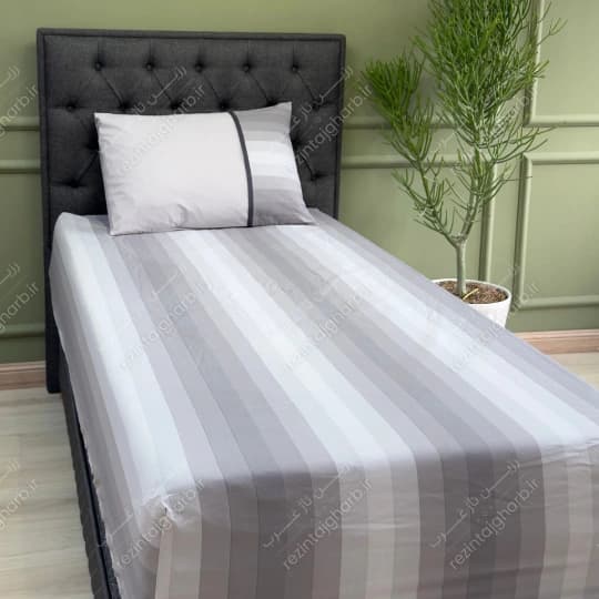 نیم ست ملحفه رانفورس کتان طرح کلوین رزین تاژ