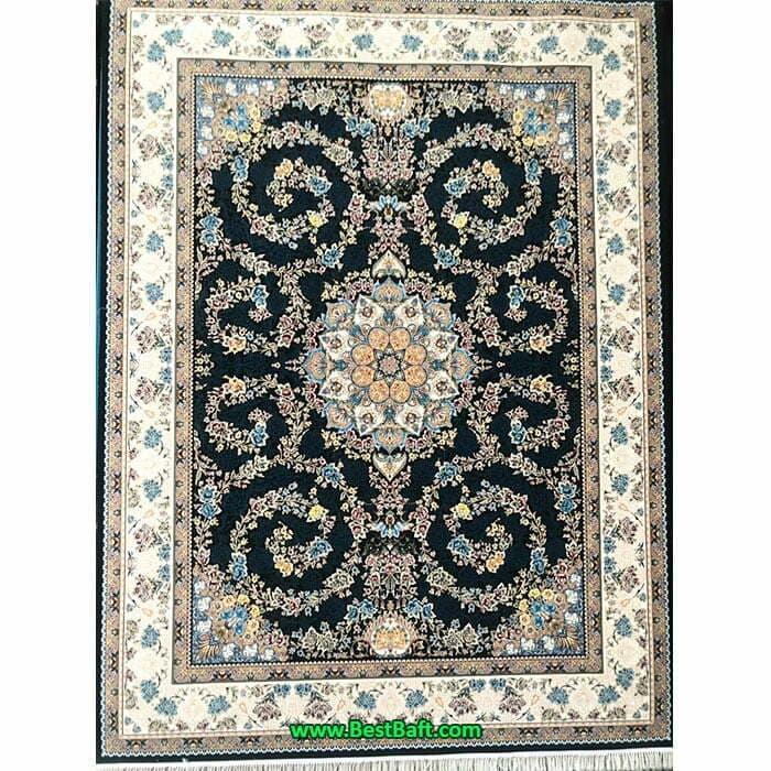 فرش کاشان آفرین ۷۰۰ شانه سرمه ای