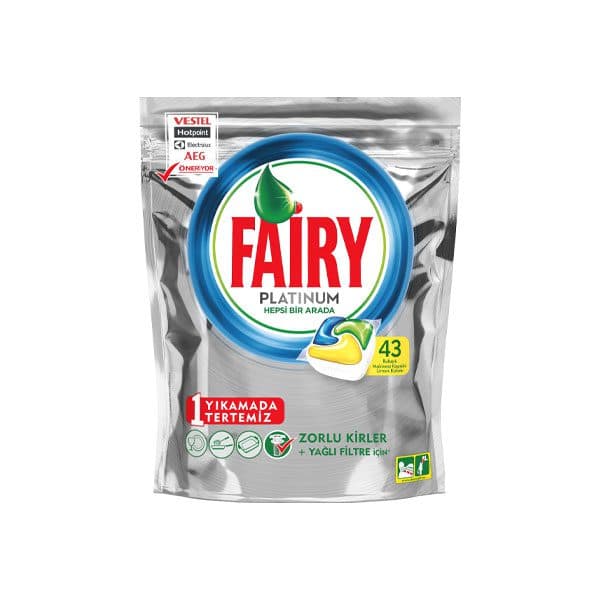 قرص ماشین ظرفشویی فیری 43 عددی همراه با رایحه لیمو – Fairy Platinum 43 pcs
