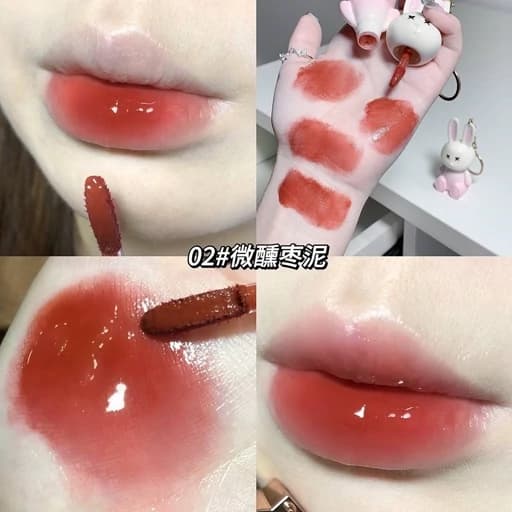 رژ خیس کره ای خرگوشی میفی مرطوب کننده و آبرسان بالم لب رنگی خرگوش کیوت فانتزی دست کلید آویز جاسویچی پینترستی گوگولی — تصویر ۵