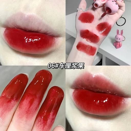 رژ خیس کره ای خرگوشی میفی مرطوب کننده و آبرسان بالم لب رنگی خرگوش کیوت فانتزی دست کلید آویز جاسویچی پینترستی گوگولی — تصویر ۸