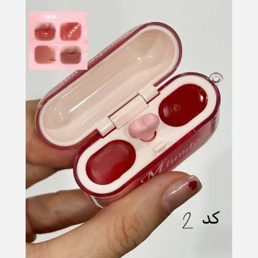 رژ لب ایرپادی فانتزی کیوت دخترانه همراه براش قلبی رژ خیس شیشه ای کره ای و رژ مات مخملی خمیری فانتزی کیوت پینترستی — تصویر ۸