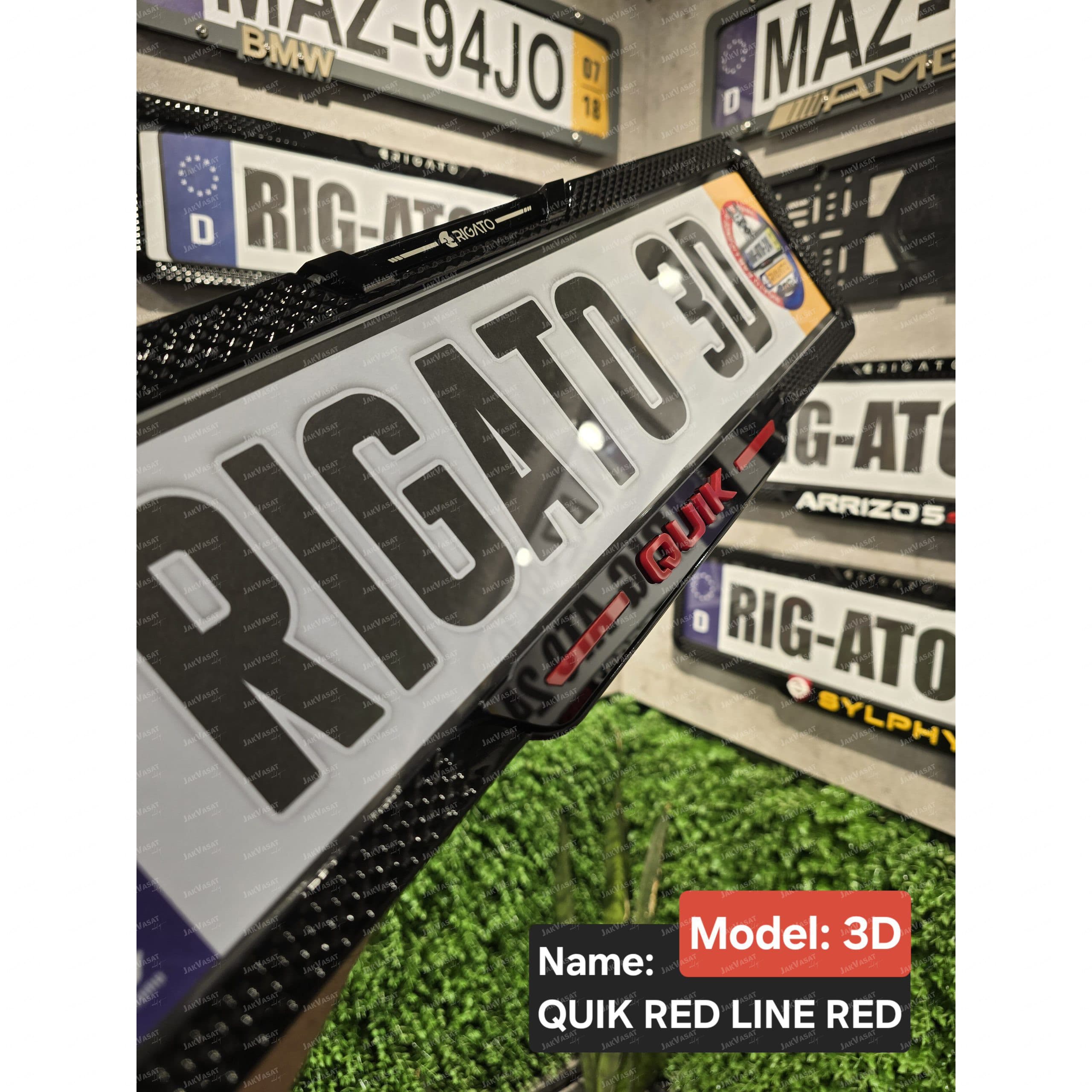 قاب‌پلاک سه‌بعدی ضد‌سرقت کوئیک(Quik) red — تصویر ۲