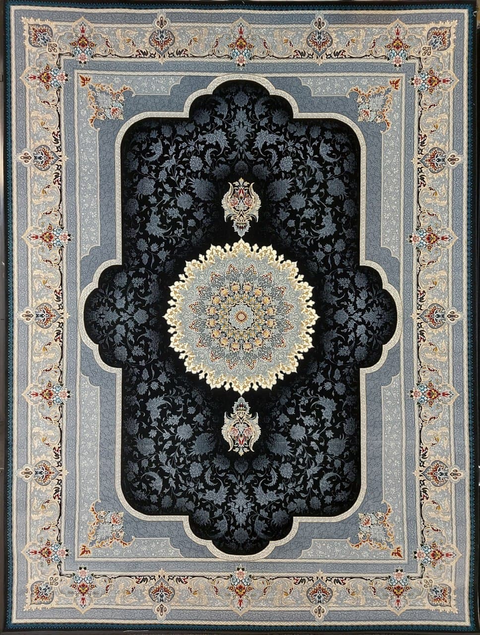فرش ۷۰۰ شانه نقشه سرور سرمه ای