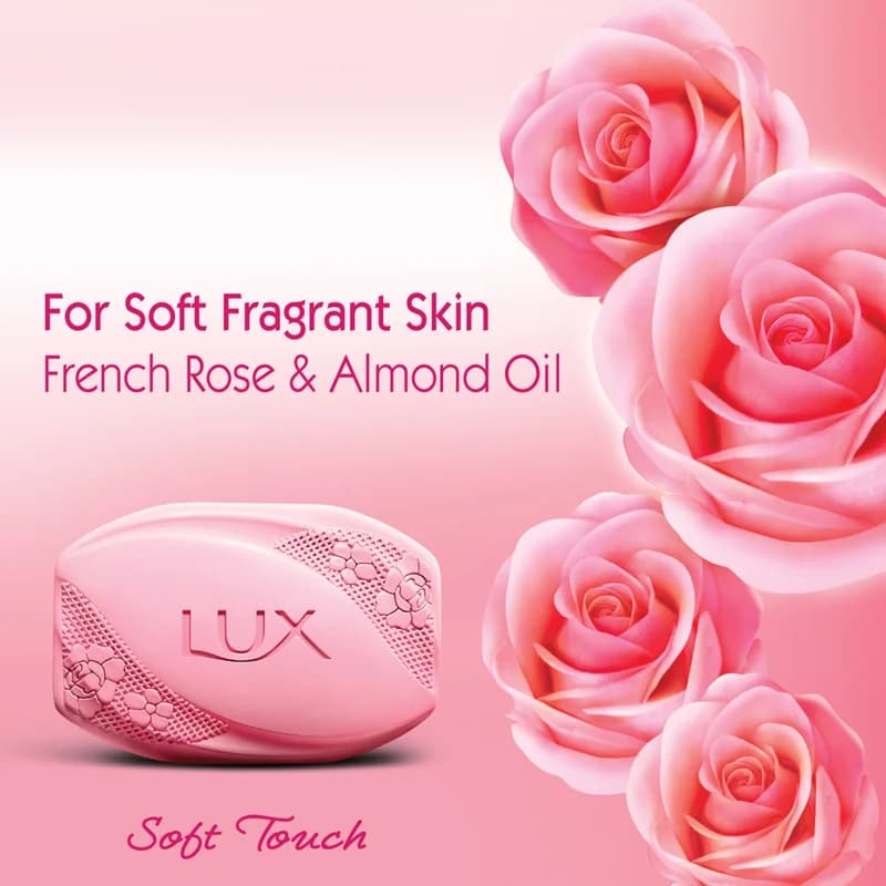 صابون لوکس 170 گرم مدل Soft touch (تماس نرم) – Lux Soap — تصویر ۳