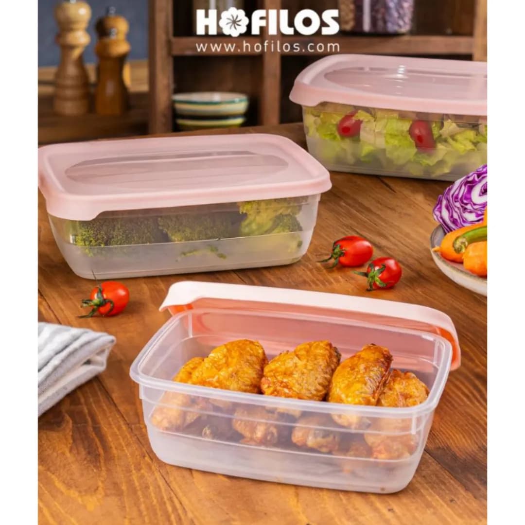 ست ظرف فریزری هوفیلوس Hofilos مستطیل 5 سایز کد 4111