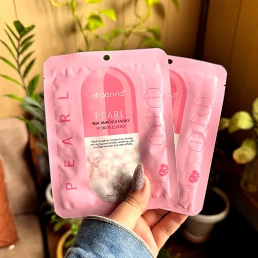 ماسک ورقه ای مرواریدی روشن کننده شاداب کننده پوست جوانساز لایه بردار پوست صورت سفید کننده ضد لک ضد جوش