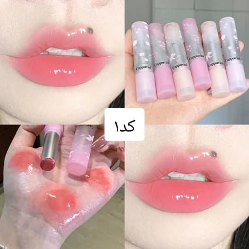 بالم لب پینترستی پایپونی گل لاله برق لب رنگی فانتزی خوشبو کیوت فانتزی پینترستی بالم لب رنگ دهنده نرم کننده آبرسان لب — تصویر ۵