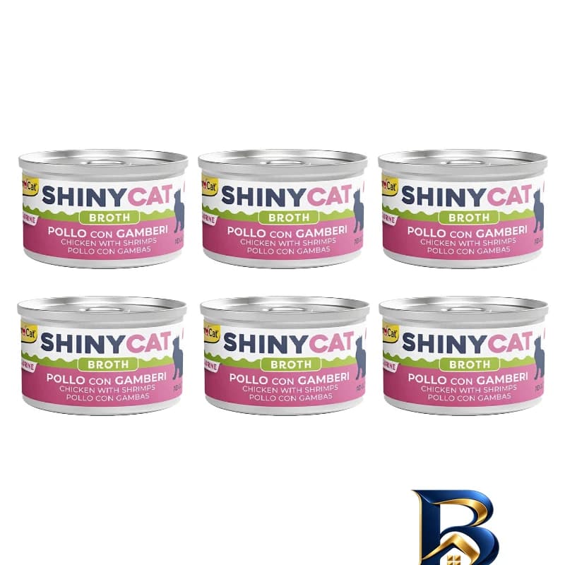 کنسرو غذای گربه بالغ جیم کت مدل Cat Food طعم مرغ و میگو وزن 70 گرم بسته 6 عددی