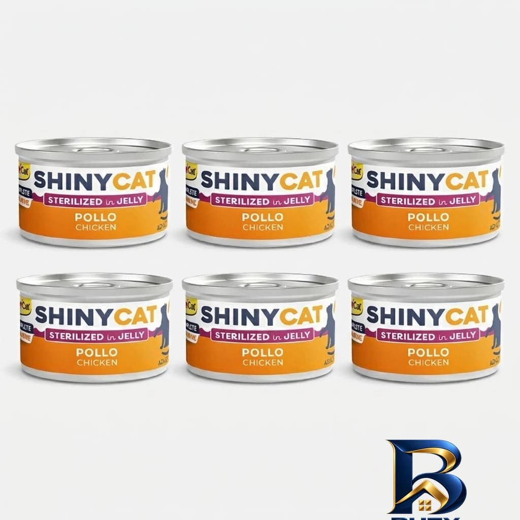 کنسرو غذای گربه بالغ جیم کت طعم مرغ مدل Cat Food Sterilized در ژله وزن 70 گرم بسته 6 عددی