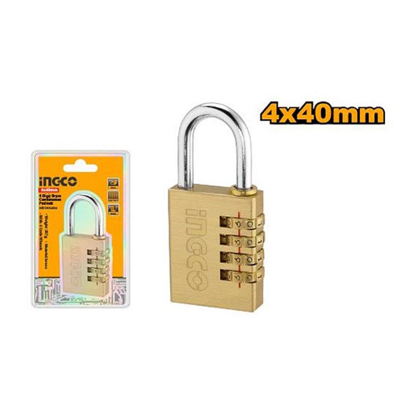 قفل آویز برنج رمزی 40 میلی متری اینکو مدل DBCK0404 — تصویر ۲