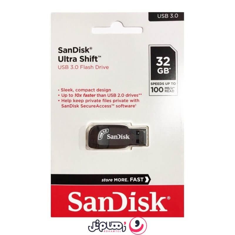 فلش مموری سن دیسک مدل Ultra Shift CZ۴۱۰ ظرفیت ۳۲ گیگابایت USB 3.0 + گارانتی مادام العمر — تصویر ۵