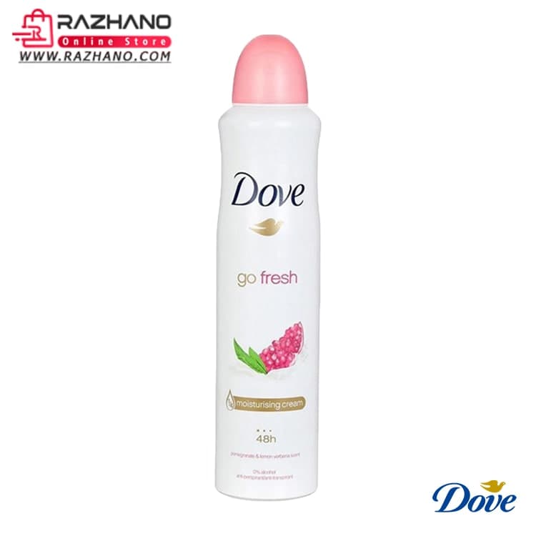 اسپری ضد تعریق زنانه داو رایحه انار مدل Go Fresh حجم 250 میلی لیتر