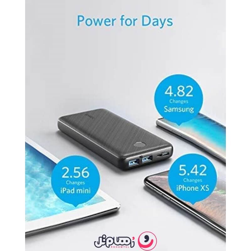 پاوربانک 20,000 میلی‌ آمپر 20 واتی انکر مدل Anker PowerCore Essential A1268H12 — تصویر ۵
