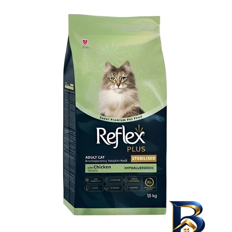 غذا خشک گربه بالغ رفلکس مدل Reflex plus طعم مرغ وزن 1500 گرم