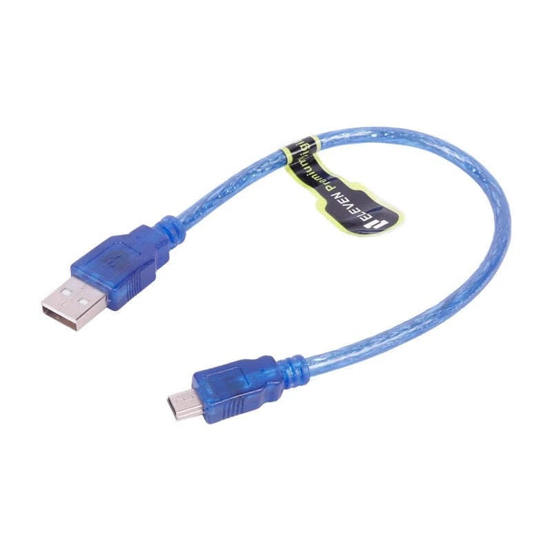 کابل تبدیل نری USB به miniUSB الون ELEVEN به طول 30 سانتی متر (شیلد دار) — تصویر ۲