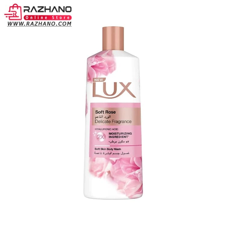 شامپو بدن لوکس رایحه گل رز Lux Soft Rose حجم 500 میلی لیتر