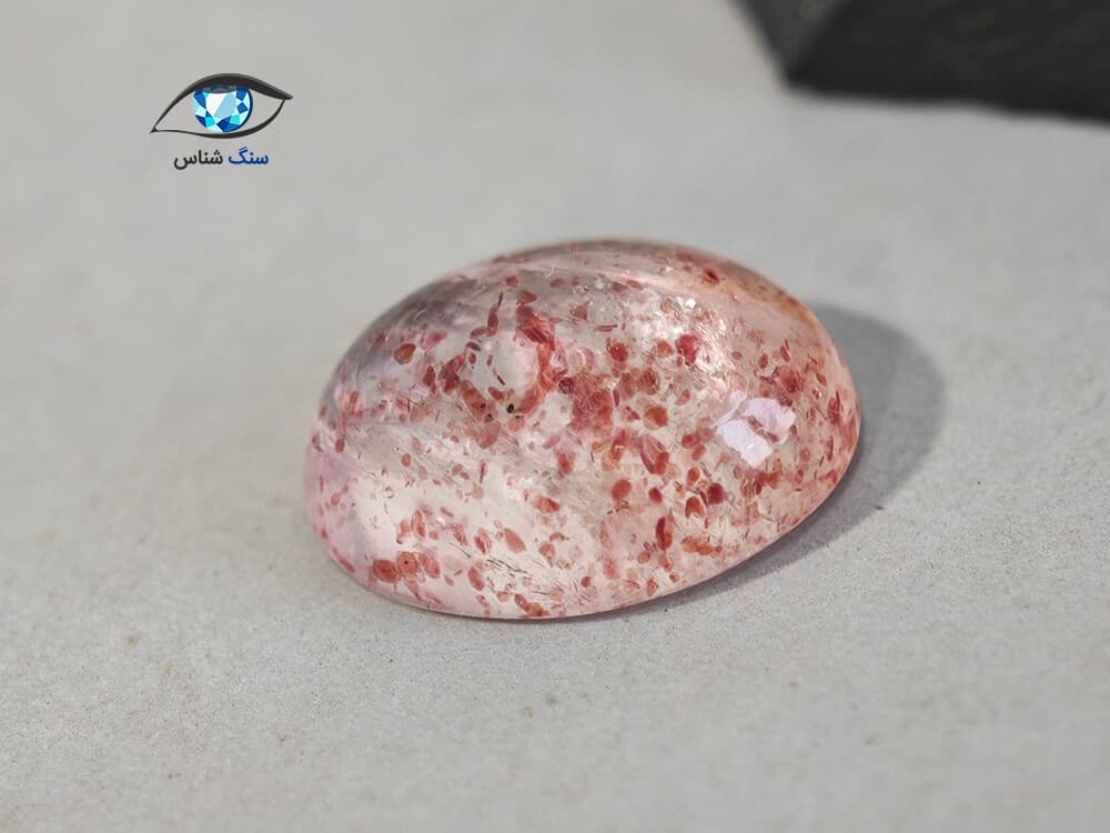 کوارتز خونی بیضی 4 قیراط