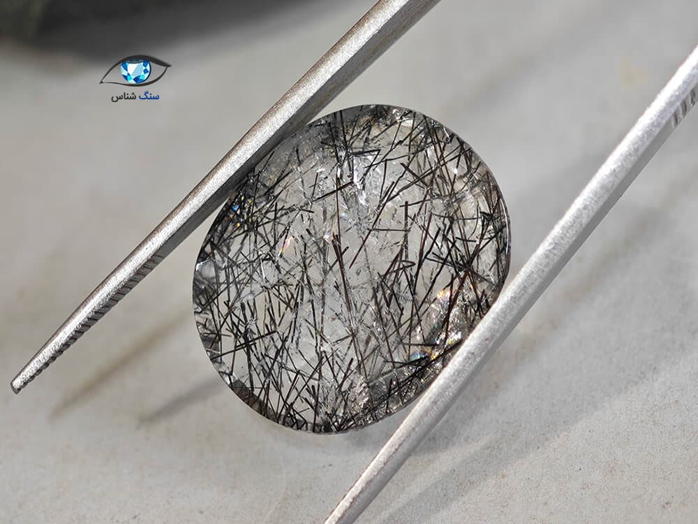 سنگ کوارتز روتایل سیاه 29.5 قیراط — تصویر ۵