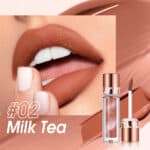 رژ لب مات و مخملی و ضد آب او توو O.two.o مدل Leopop Lipstick رنگ Milk Tea شماره 02 — تصویر ۶