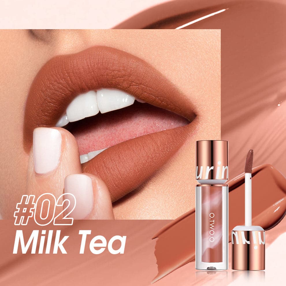 رژ لب مات و مخملی و ضد آب او توو O.two.o مدل Leopop Lipstick رنگ Milk Tea شماره 02 — تصویر ۲