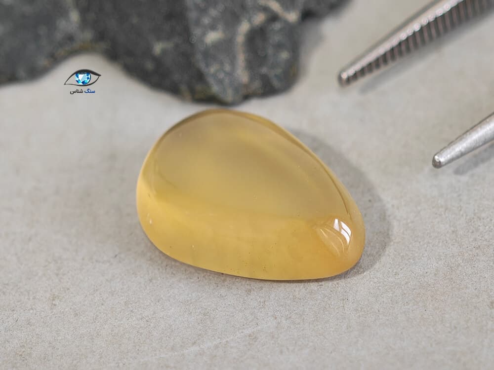 عقیق زرد طبیعی اشکی 1.5 گرم — تصویر ۲