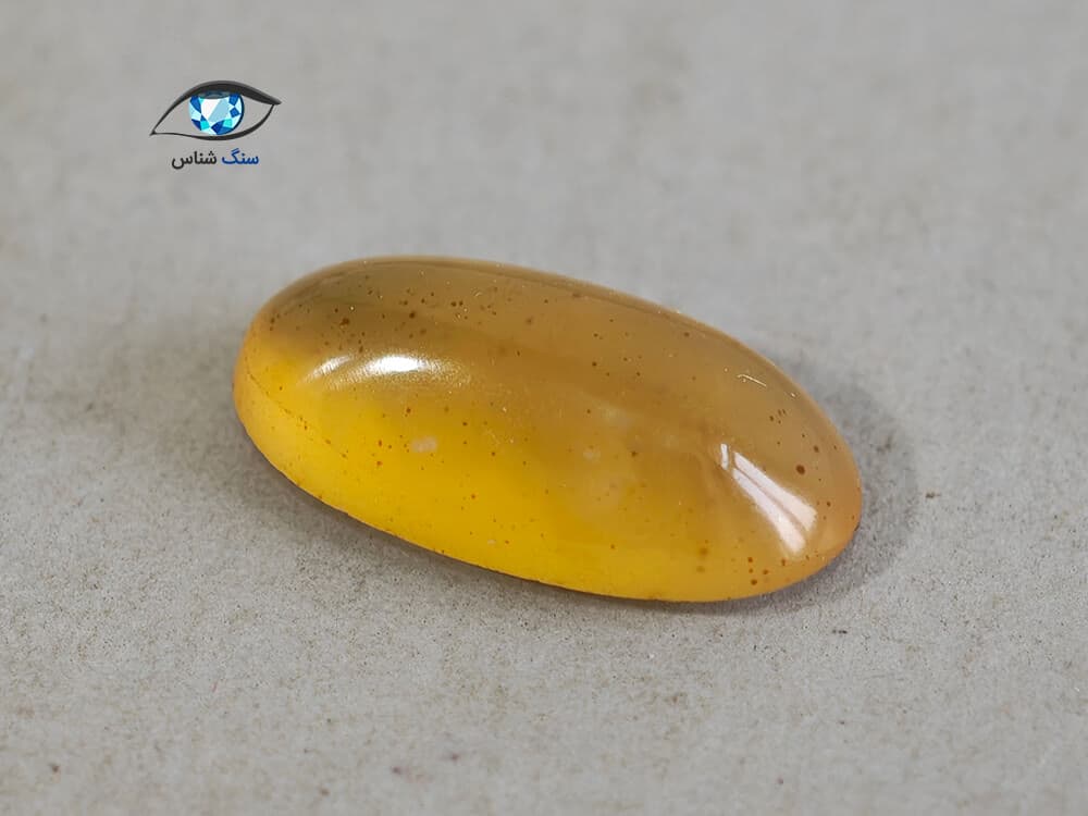 عقیق زرد بیضی 2.3 گرم — تصویر ۴