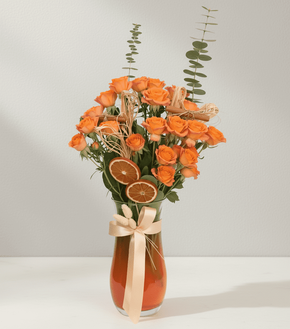 گل رز اسپری نارنجی کد40 (ترکیه)