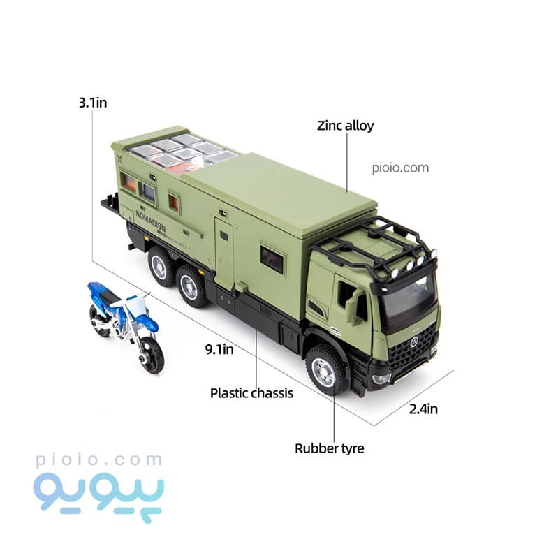 ماکت ماشین فلزی کمپر بنز با موتور آیتم b3217 — تصویر ۶