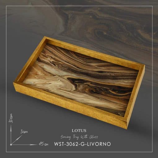سینی سرو مدل LIVORNO کد WST-3062 رنگ GOLD — تصویر ۳