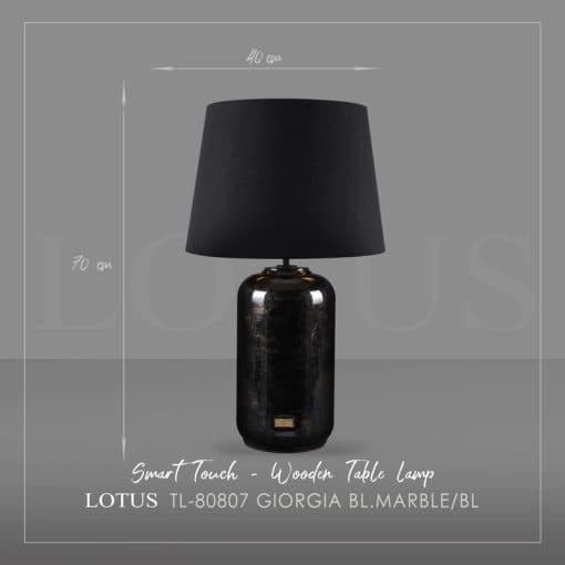 آباژور رومیزی چوبی تاچ مدل GIORGIA کد TL-80807 رنگ BLACK/MARBLE — تصویر ۴