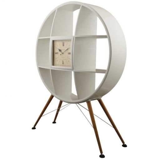 ویترین و کتابخانه چوبی ساعتدار WESTVILLE کد HGDC-85 رنگ BROWN و WHITE — تصویر ۷