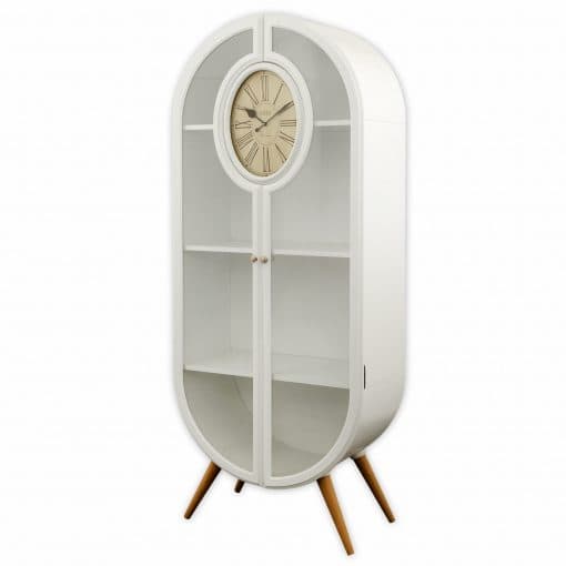 ویترین و کتابخانه چوبی مدل WOODHILL کد HGDC-82 رنگ WHITE و BROWN
