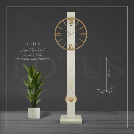 ساعت کنار سالنی LONGPORT کد WFC-14141 رنگ WHITE و GRAY و BLACK — تصویر ۷