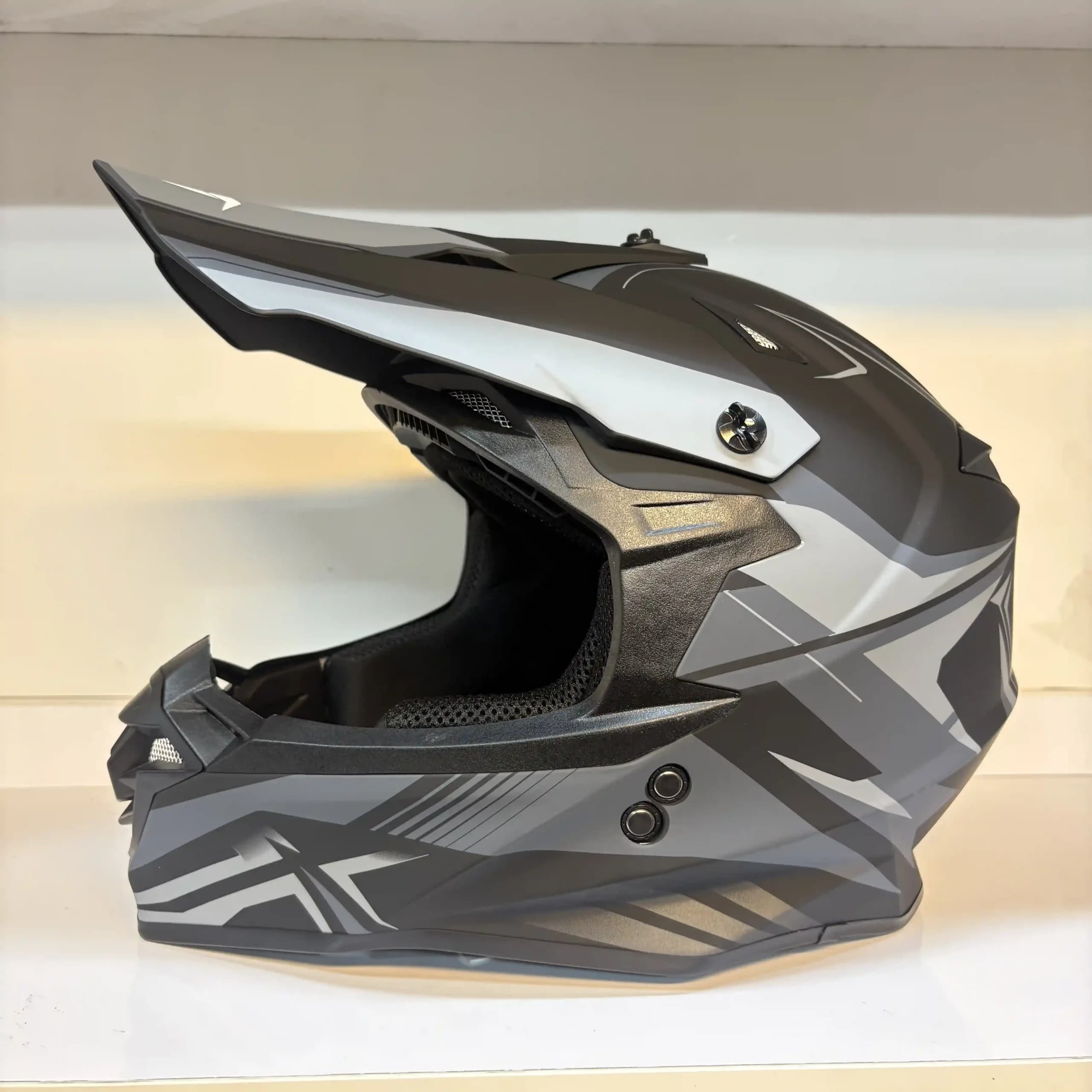 کلاه کراسی Tekno | ایمن، سبک و مناسب آفرود Gray — تصویر ۴
