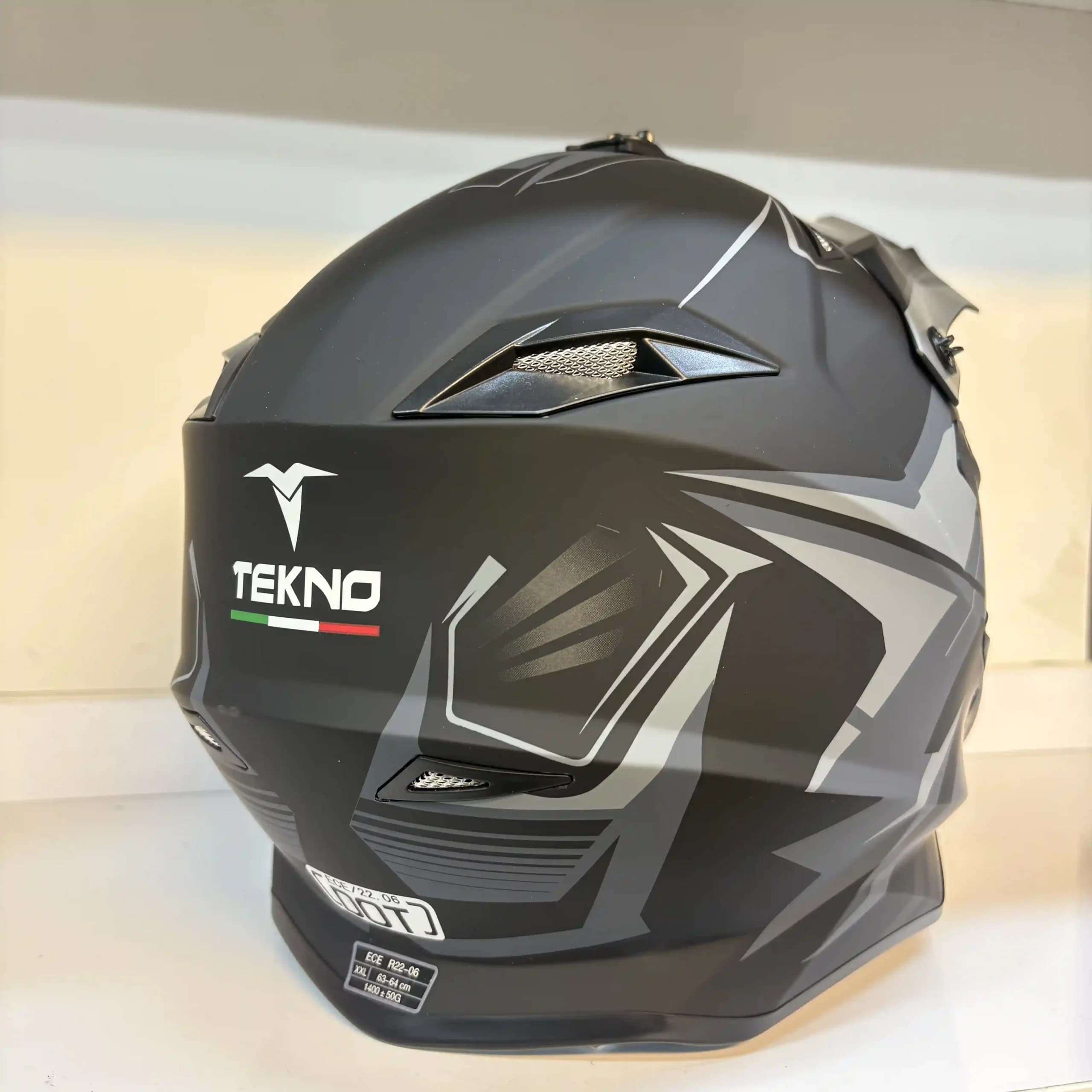 کلاه کراسی Tekno | ایمن، سبک و مناسب آفرود Gray — تصویر ۲