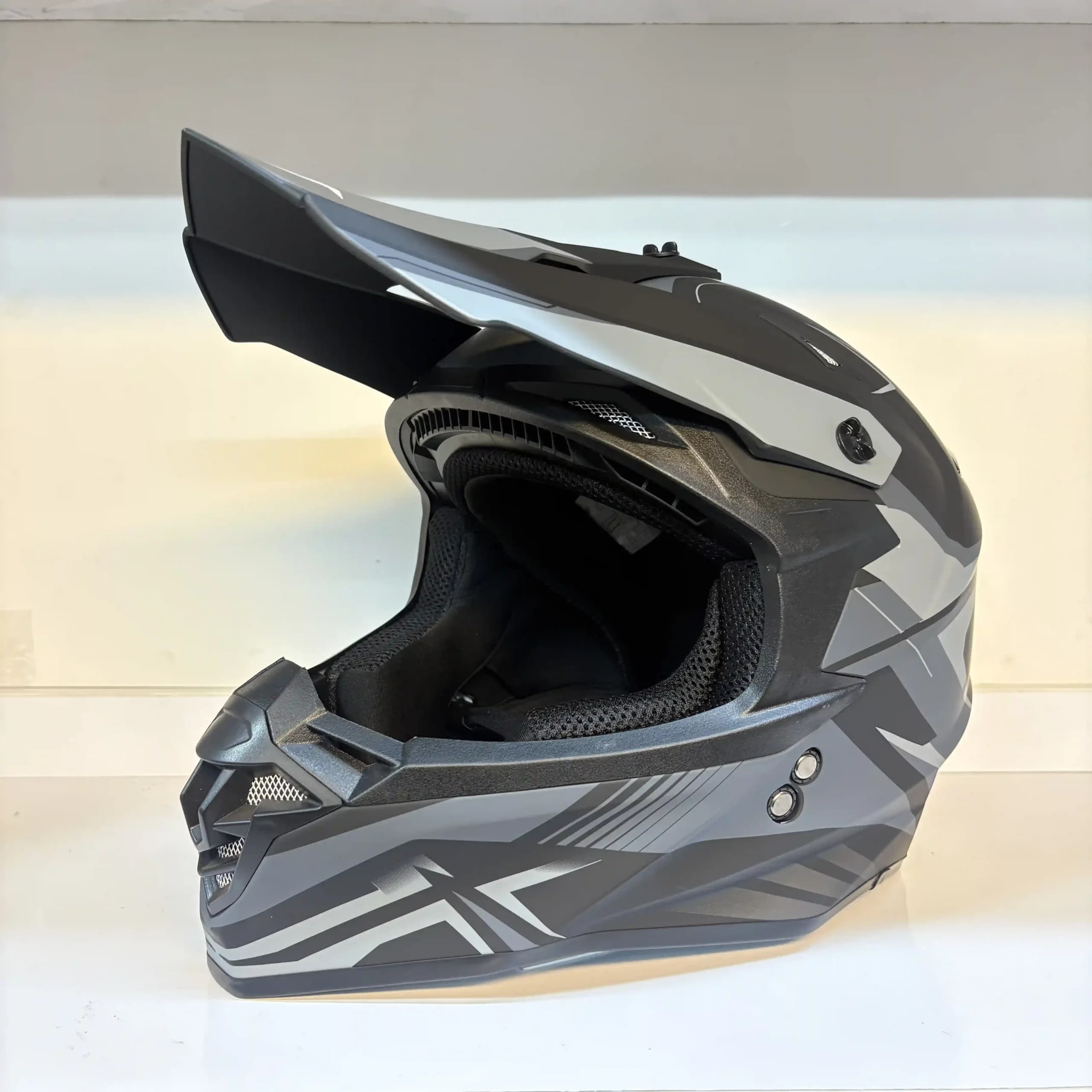 کلاه کراسی Tekno | ایمن، سبک و مناسب آفرود Gray — تصویر ۳