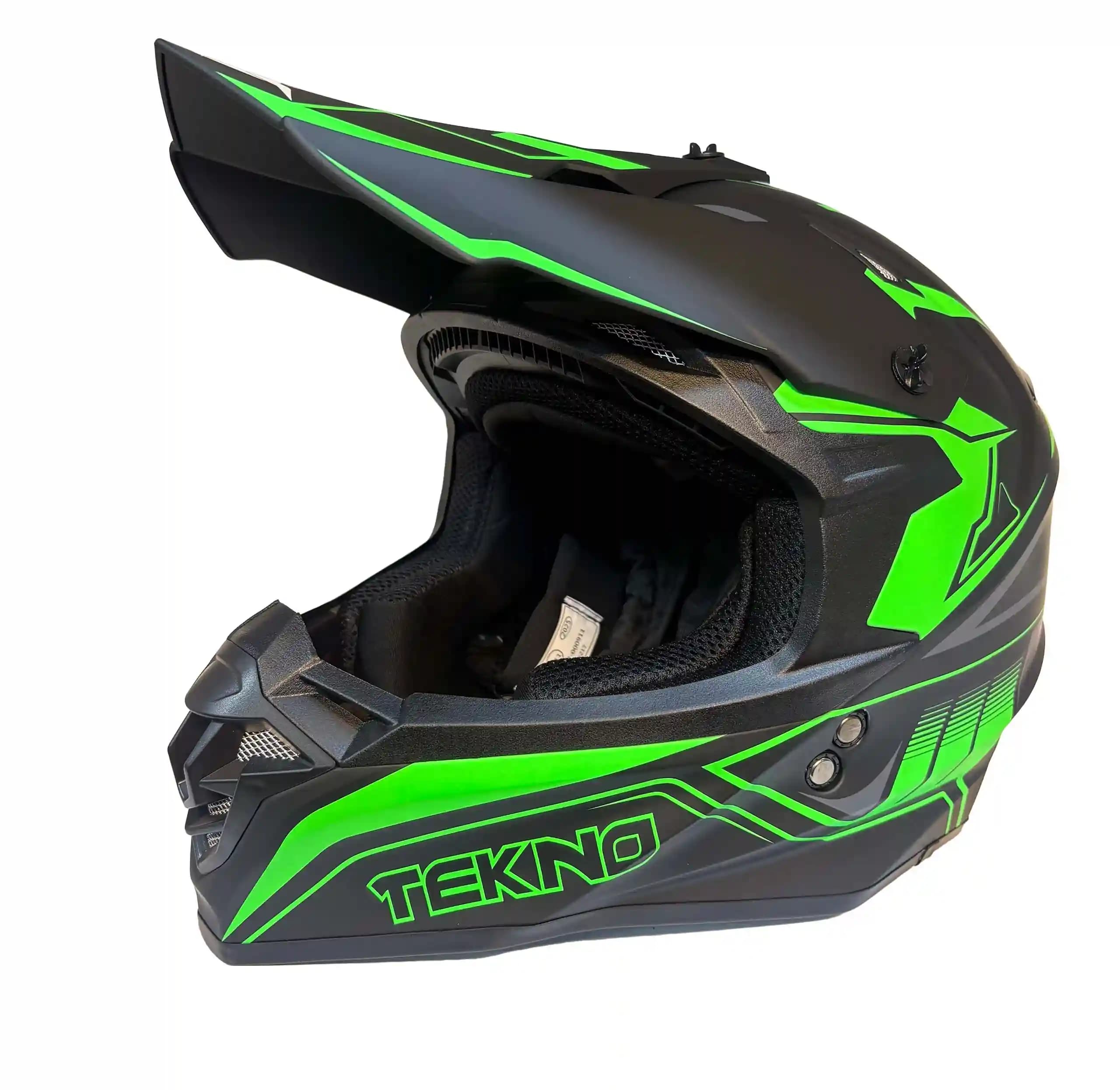 کلاه کراسی Tekno | ایمن، سبک و مناسب آفرود black green