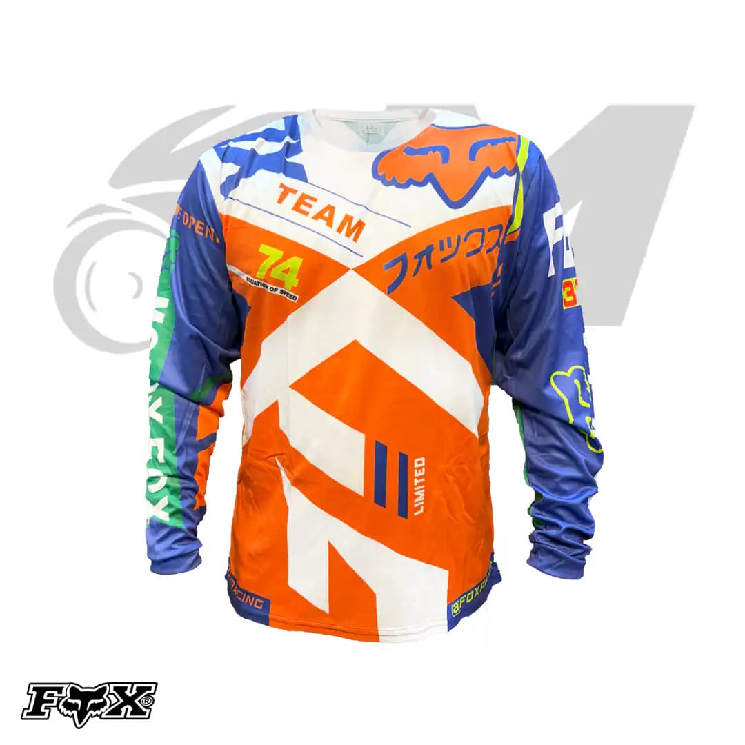 آستین‌بلند تک کراسی – مدل Fox Orange Blue